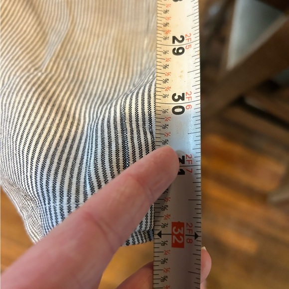 J Jill linen blend striped pull on pants Med tall beach coastal summer casual - Picture 8 of 8